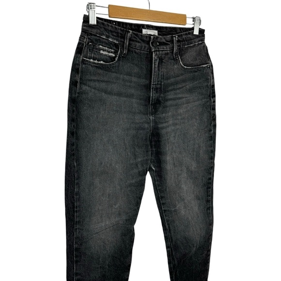 Good American Good Mom Jeans High Waist in Black226 Size 2/26 Distressed - Picture 4 of 16